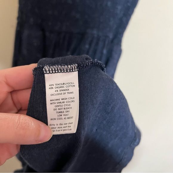 Toad & Co. XS Gemina Tie Sleeve Smocked Sleeveless Navy  Mini Dress Organic - Picture 9 of 11